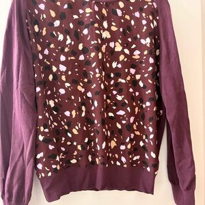 Ann Taylor Burgundy Patterned Sweater